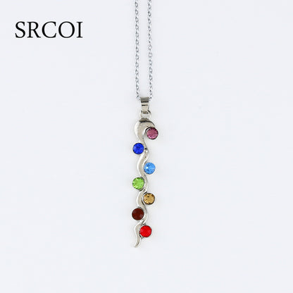 7 Chakra Crystal Healing Point Pendant Necklace