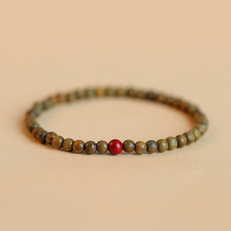 Original Old Material Green Sandalwood Buddha Beads Bracelet