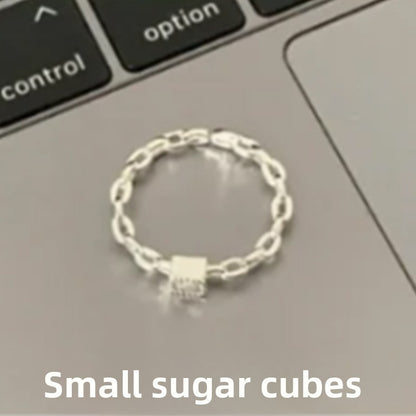 Geometric 925 Sterling Silver Adjustable Ring