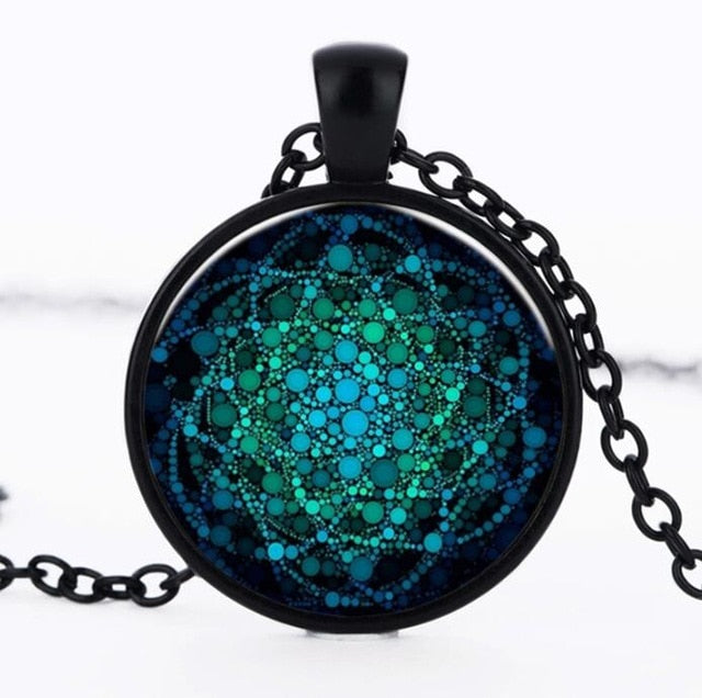Flower of Life Glass Dome Pendant Necklace