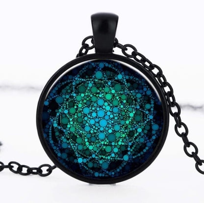 Flower of Life Glass Dome Pendant Necklace