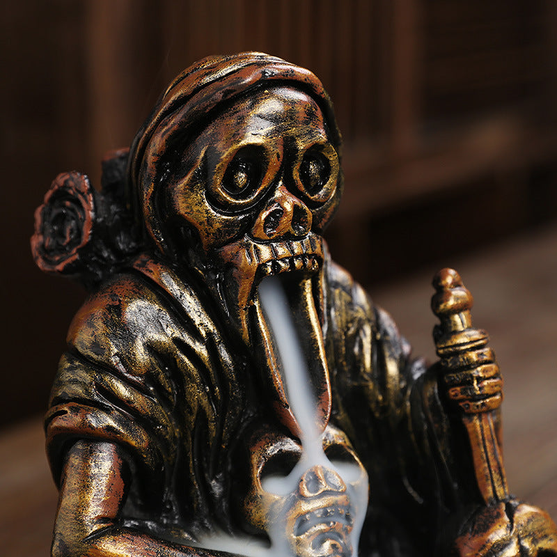 Resin Skull Backflow Incense Burner