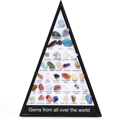 36-Piece Natural Crystal Mineral Specimen Collection Box