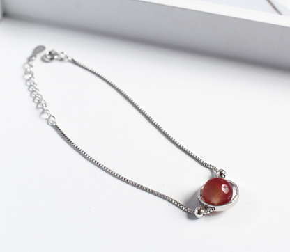 S925 Sterling Silver Crystal Bead Bracelet
