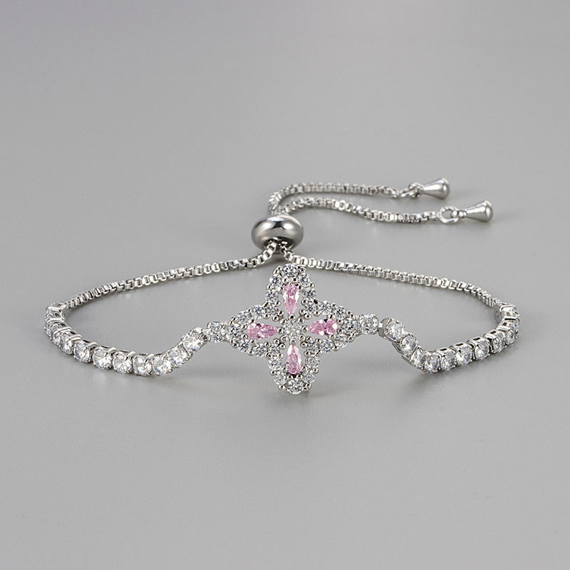 Zircon Floral Adjustable Bracelet