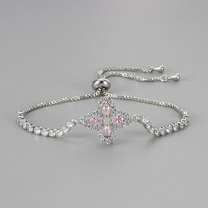 Zircon Floral Adjustable Bracelet