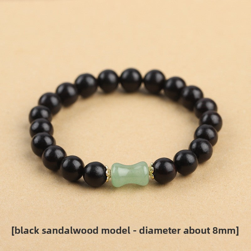 Original Old Material Green Sandalwood Buddha Beads Bracelet