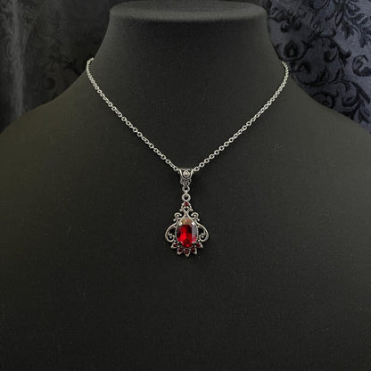 Victorian Filigree Gemstone Drop Necklace