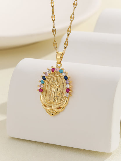 Virgin Mary Zircon Pendant Necklace | Gold & Silver | 25 Styles