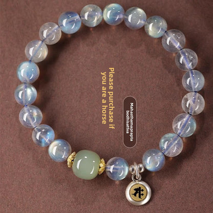 Moonstone Buddhist Zodiac Bead Bracelet | 8mm | Chinese Zodiac Guardian Deity