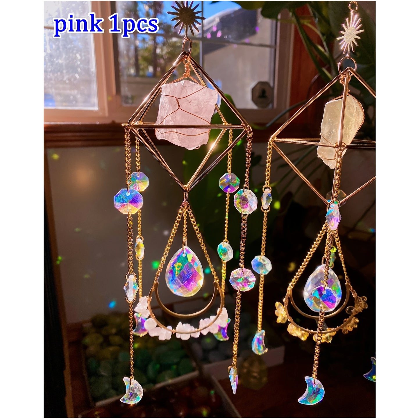Amethyst Sun Catcher Wind Chime Pendant