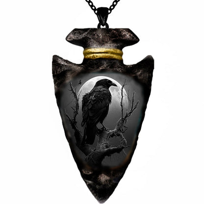 Gothic Crow Pendant Necklace