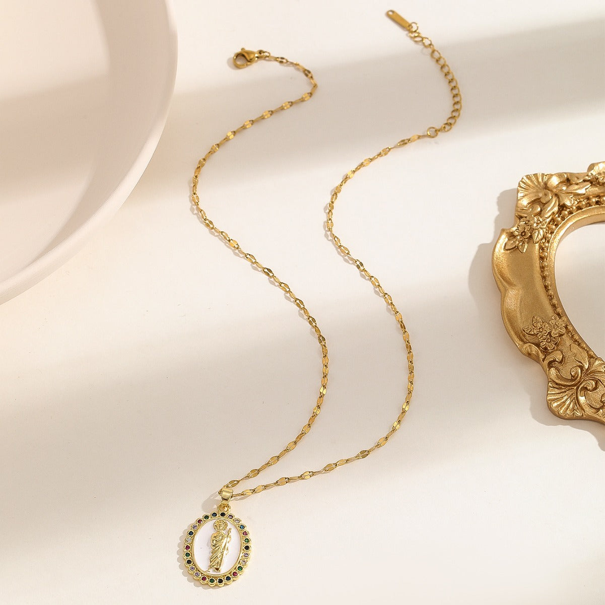 Virgin Mary Zircon Pendant Necklace | Gold & Silver | 25 Styles