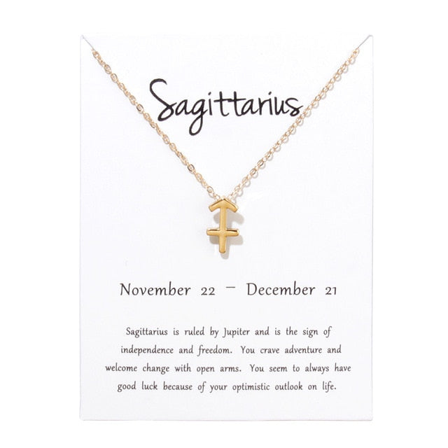 Zodiac Constellation Pendant Necklace