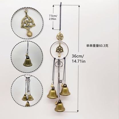 Witch Bell Door Handle Protection Pendant Good Luck Vine Wind Chime Outdoor Wind Chime Door Christmas Bell Hanging Decoration String
