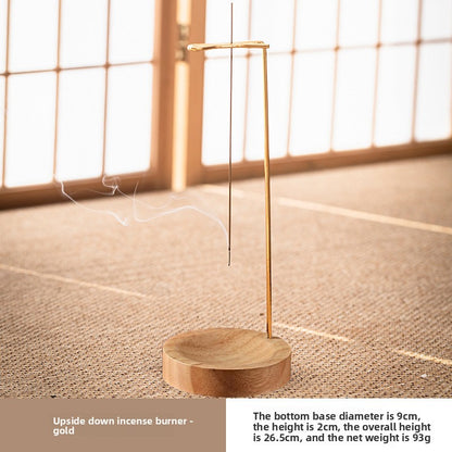 Solid Wood Hanging Incense Burner with Stand
