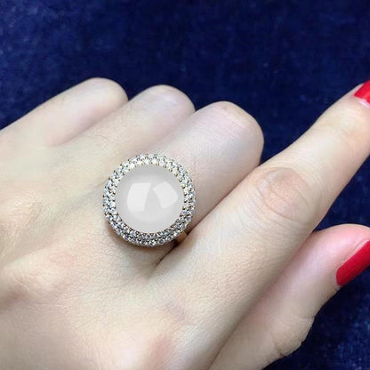 Sterling Silver Open Adjustable Gemstone Ring