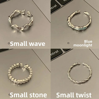 Geometric 925 Sterling Silver Adjustable Ring