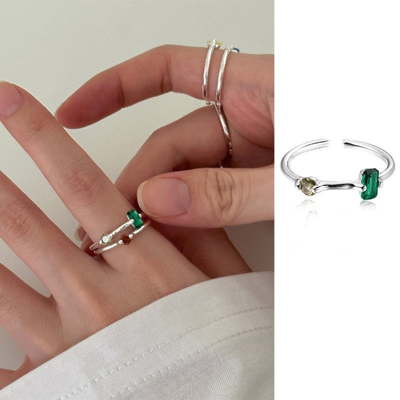 Geometric 925 Sterling Silver Adjustable Ring