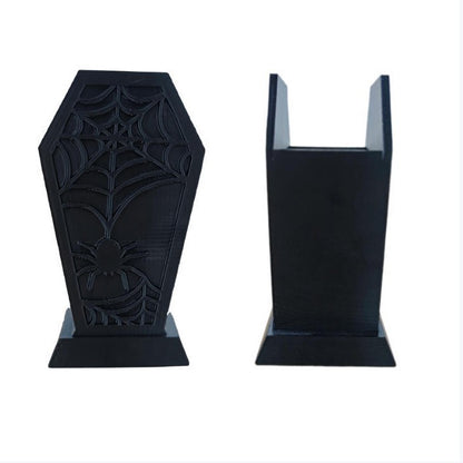 Cross-Border Gothic Coffin-Shaped Spider Web Makeup Brush Holder Bedroom Dresser Decoration Ornaments Creative Ornaments