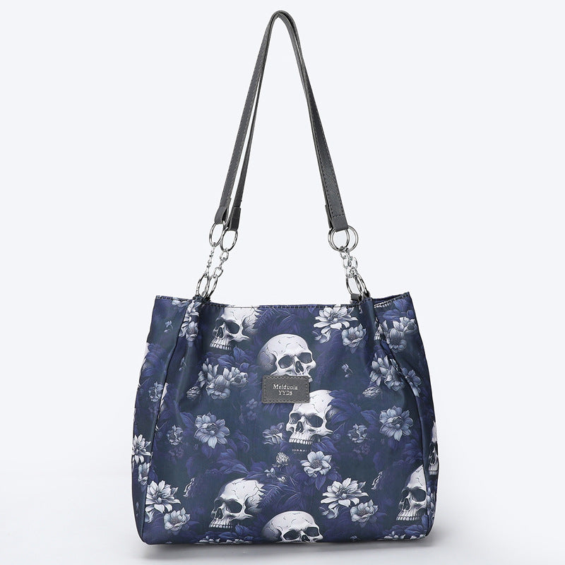 Gothic Skull PU Tote Bag