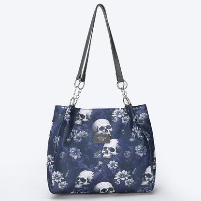 Gothic Skull PU Tote Bag