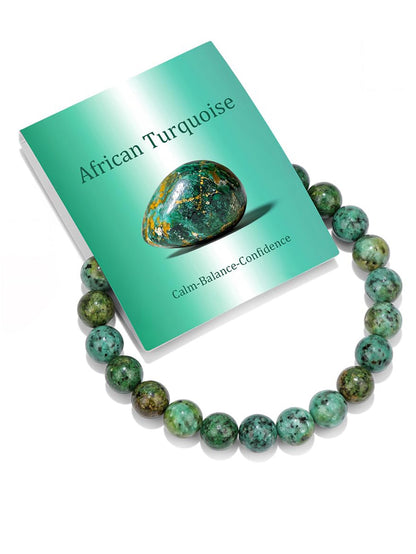 8mm Natural Stone Elastic Crystal Bracelet Set