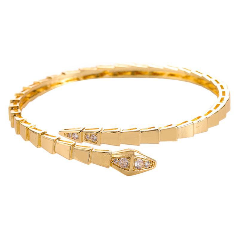 Double Circle Snake Bone Diamond Bracelet