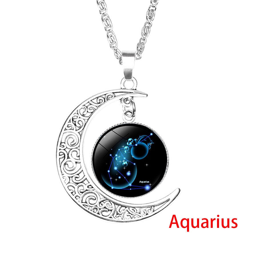Galaxy Constellation Zodiac Pendant Necklace