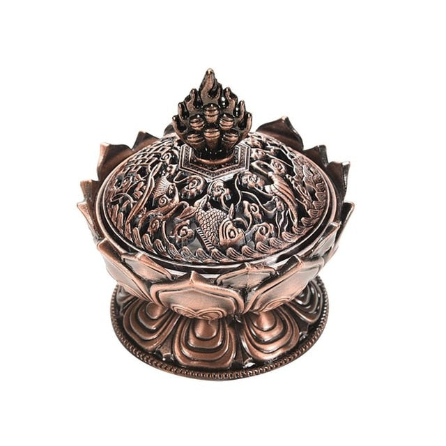 Tibetan Lotus Alloy Incense Burner