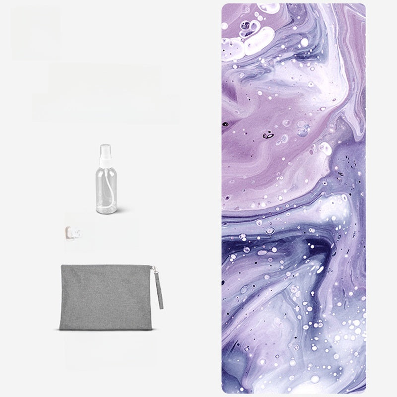 Foldable Suede Yoga Mat — Natural Rubber Base