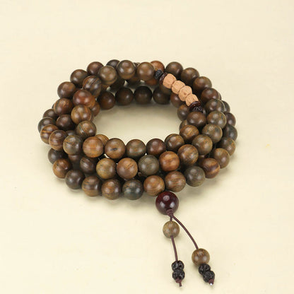 Original Old Material Green Sandalwood Buddha Beads Bracelet