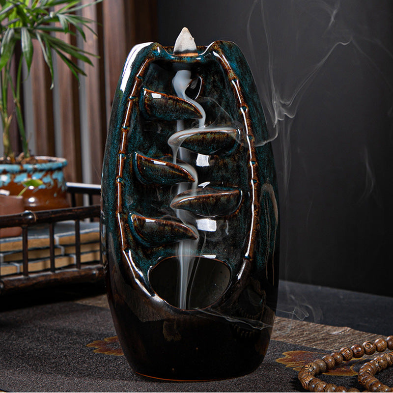 Backflow Incense Burner — Kiln Glaze Ceramic