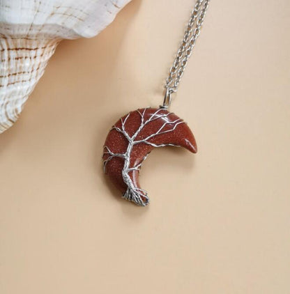 Tree of Life Natural Stone Pendant Necklace