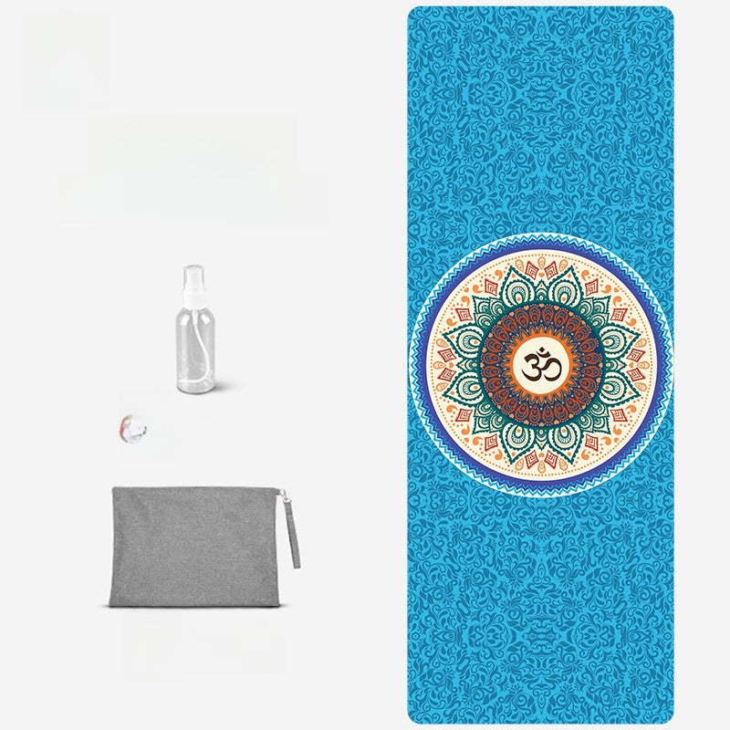 Foldable Suede Yoga Mat — Natural Rubber Base