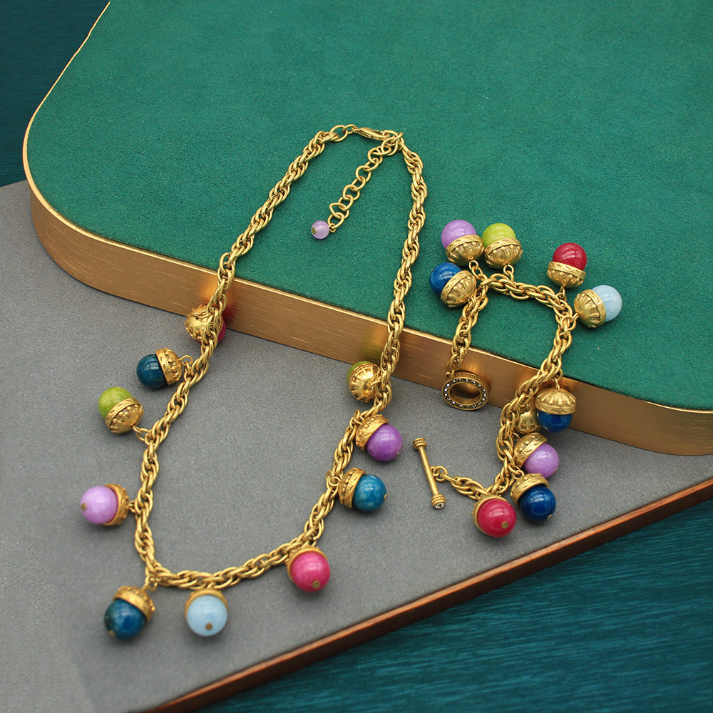 French Retro Crystal Bead Bracelet