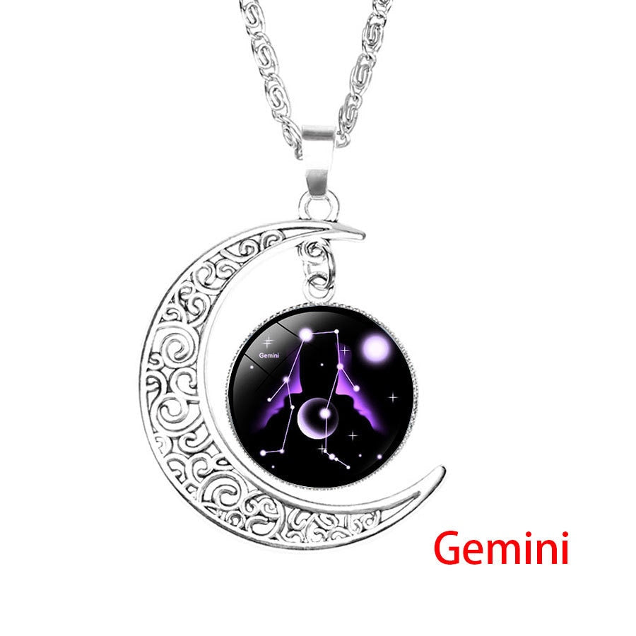 Galaxy Constellation Zodiac Pendant Necklace