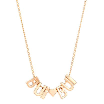 English Letter Heart Charm Necklace Bracelet