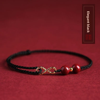 Red Rope Cinnabar Bead Bracelet