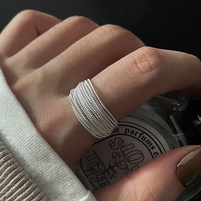 Geometric 925 Sterling Silver Adjustable Ring