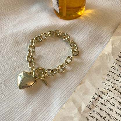 Heart Shaped Alloy Bracelet for Women