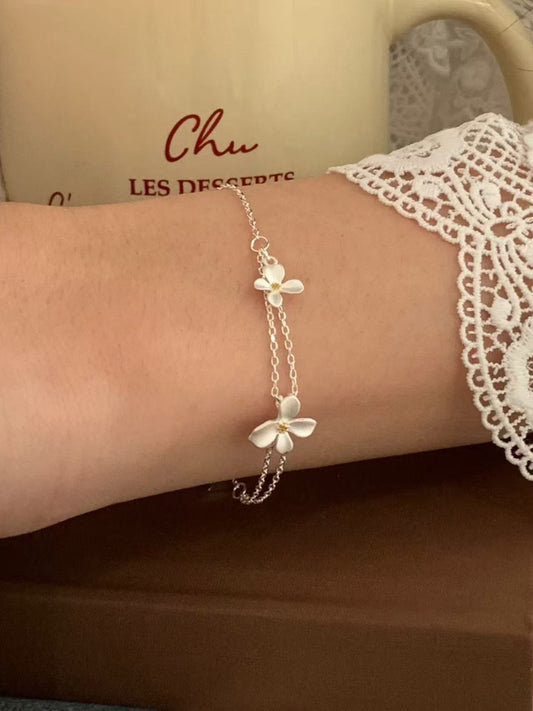 Pure Silver Gardenia Bracelet for Women