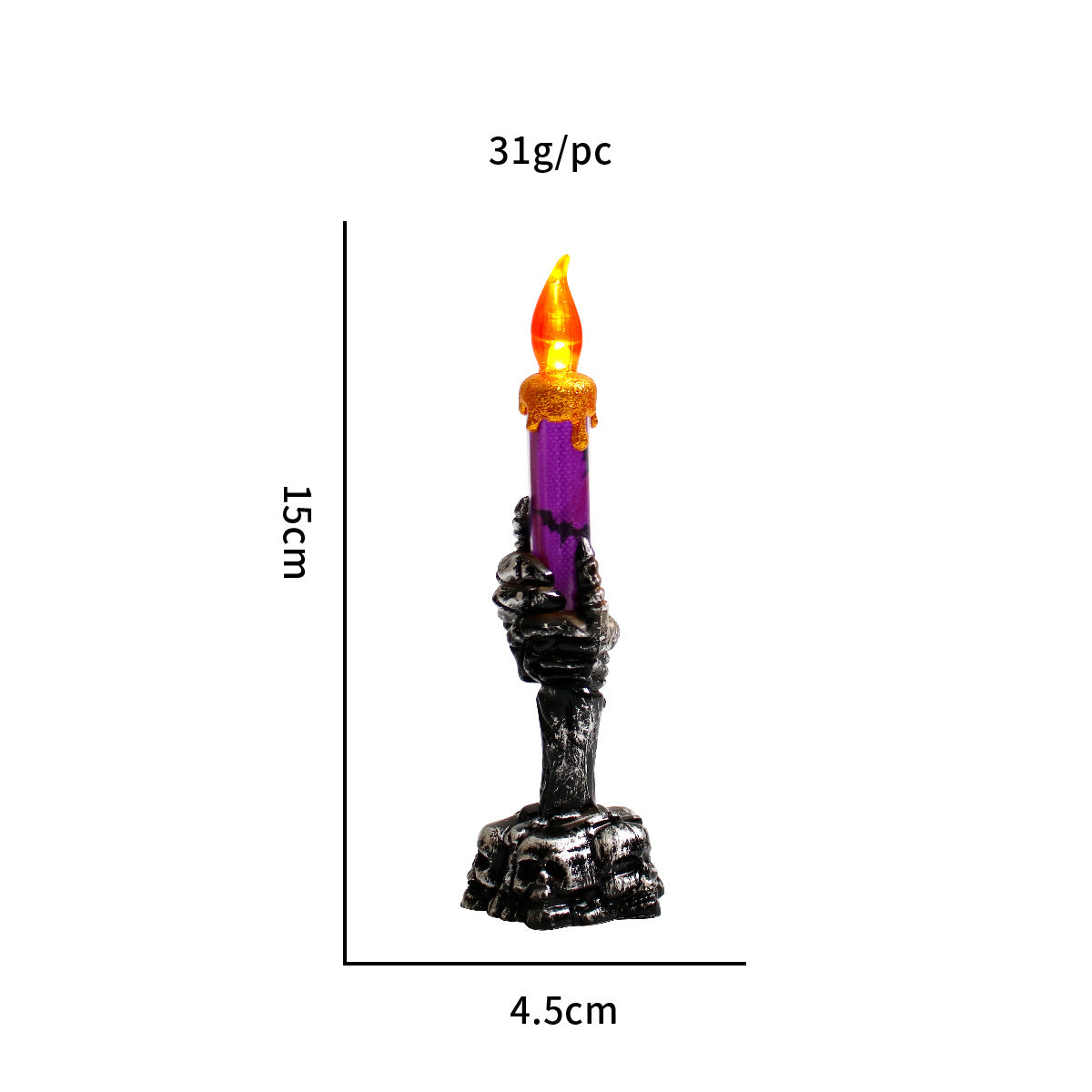 Halloween Ghost Hand & Dead Tree Candle Lamp