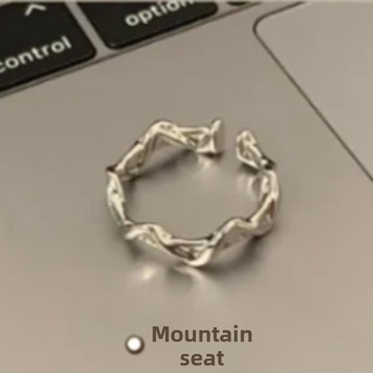Geometric 925 Sterling Silver Adjustable Ring