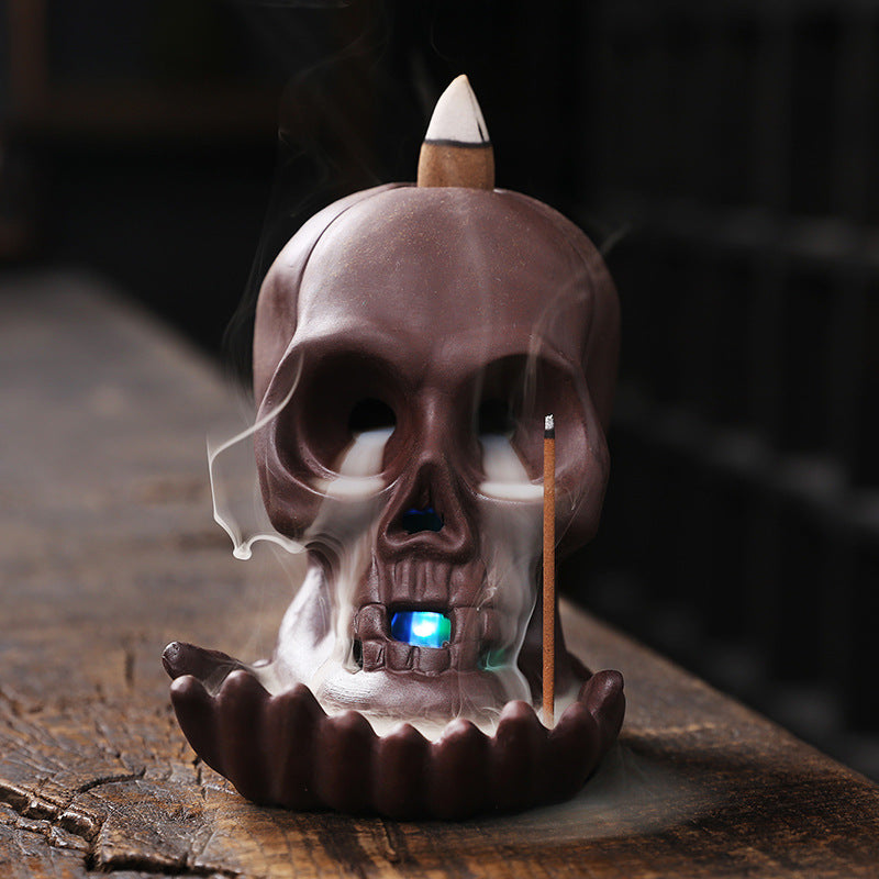 Skull Dragon LED Backflow Incense Burner