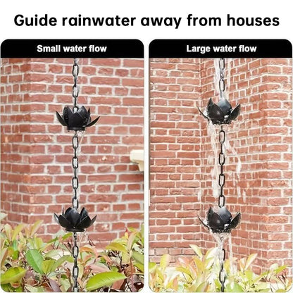 Lotus Rain Chain for Gutters — Decorative Metal Downspout