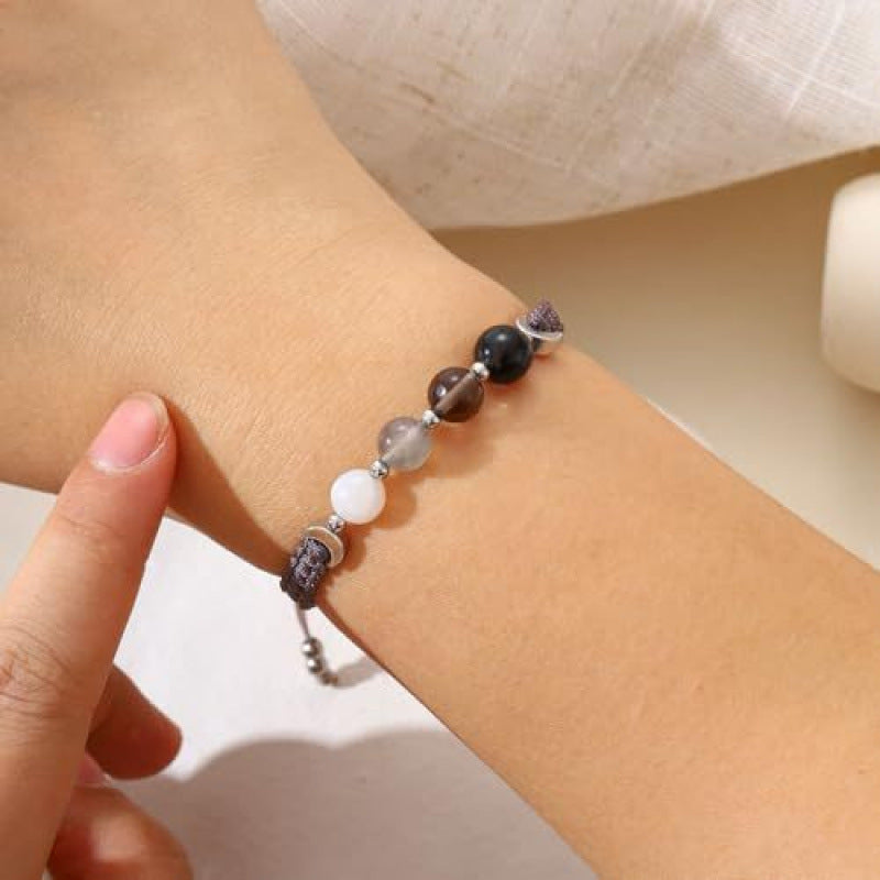 Handwoven Natural Stone Moon Phase Bracelet