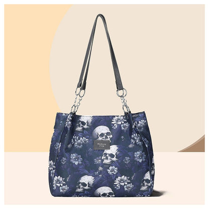 Gothic Skull PU Tote Bag