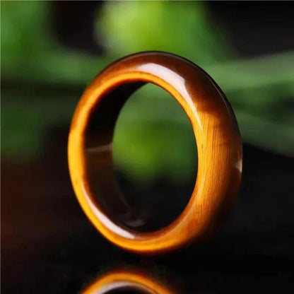 Adjustable Tiger Eye Jade Ring with Tassel
