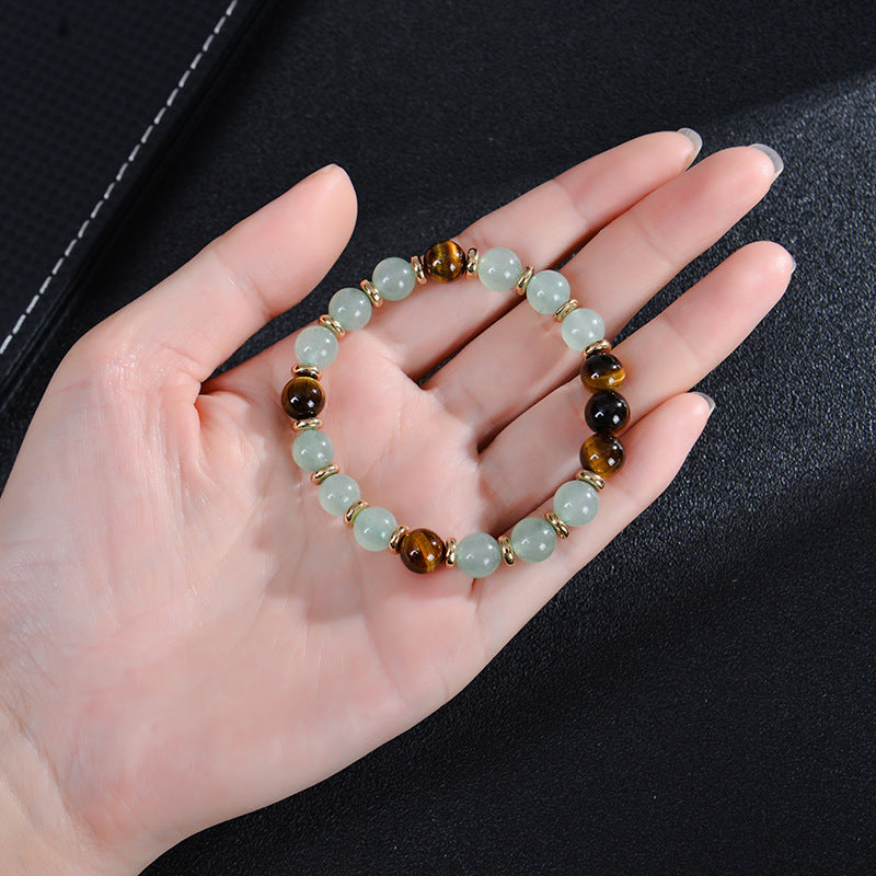 Elastic Tiger Eye Stone Bead Bracelet